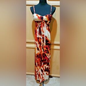 Size 14 - Bisou Bisou Multicolor Patterned Maxi Dress